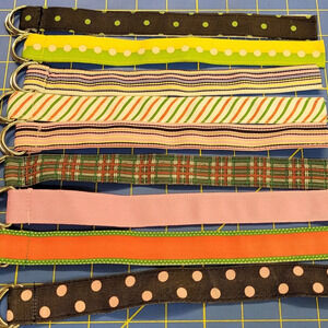 Grosgrain Ribbon Bracelet 9" x 7/8" w Silver Buckle Set of 9